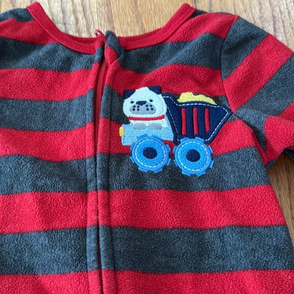 Baby Fleece Dog Footie Pajamas 12 Months - Picture 2 of 4